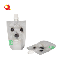 Custom 100 Ml Herbruikbare Roze Leuke Plastic Vruchtensap Verpakking Zijvouw Tuit Zakje Met Top Uitloop