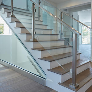 درابزين زجاجي مقاوم للصدأ حديث من الفولاذ المقاوم للصدأ ، درابزين سلم على سطح الشرفة في المستشفى ، درابزين أمان من الساتان - Product Image 6