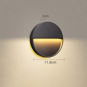Lampade da parete per esterni con montaggio a superficie rotonda per illuminazione a gradini - Product Image 3