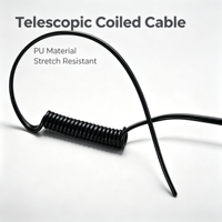 Cable Espiral de Longitud Personalizada, Cable de Alimentación Flexible, Material de PVC y TPU, Cable de Cobre Puro, OEM ODM, Aplicación Industrial
