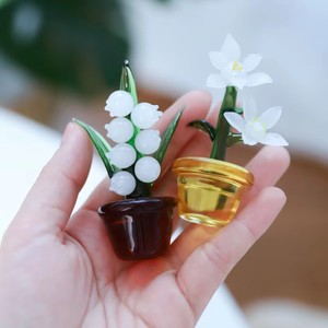 Ornement <span class=keywords><strong>de</strong></span> fleur <span class=keywords><strong>de</strong></span> tournesol en verre soufflé artisanal <span class=keywords><strong>de</strong></span> <span class=keywords><strong>la</strong></span> marque LONGXIN pour console centrale <span class=keywords><strong>de</strong></span> voiture - Artisanat en verre - Product Image 2