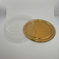 Boîte à gâteau en plastique jetable de qualité alimentaire avec couvercle, plateau alimentaire rond de haute qualité pour l'emballage de desserts, pâtisseries et fruits