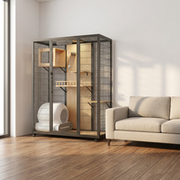 Chat Élégant Salon Meubles chat Maison Deluxe Anti Tip Base Doux Chaud Intérieur Facile Assemblage Résistant À L'usure Taureau