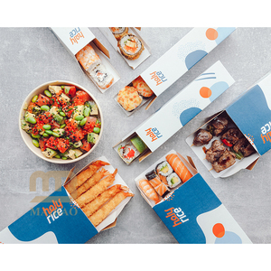 Emballage à emporter avec logo imprimé personnalisé restaurant de cuisine japonaise thon omakase sashimi Tempura sushi boîte à glissière en papier bento - Product Image 3