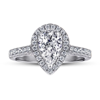 Nouvelle arrivée tendance, bague de mariage en argent sterling 925, forme goutte d'eau, moissanite couleur D, VVS, luxe léger et tendance
