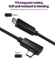 Cable 3M 5M USB 3,2 Gen1 Tipo-C a Tipo-C Carga rápida 5Gbps Enlace de 90 grados para auriculares VR y teléfono móvil