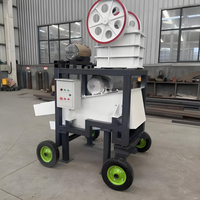Concasseur mobile à mâchoires pour pierres et minerais - Capacité max. 10t/h - Haute productivité - Moteur en acier
