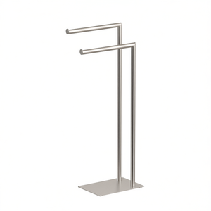 Porta toallas Poseidon de 79 cm, de acero cepillado, para montaje en el suelo del baño - Product Image 3