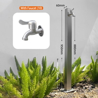 Borne d'arrosage de jardin en acier inoxydable avec robinet antigel en cuivre alimentaire de qualité alimentaire, interface 1/2 pouce, options de robinetterie multiples