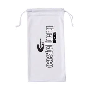 Custom Logo Printed Microfiber bag sunglasses bag drawstring