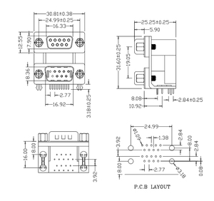 <span class=keywords><strong>D</strong></span>-<span class=keywords><strong>SUB</strong></span> Kiểu Dip Góc Phải Đầu Nối Cái 9Pin Đực Sang DB GVA 9Pin - Product Image 3