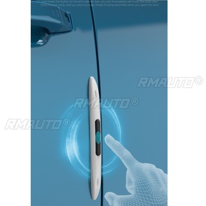 4 pièces de protection de porte de voiture, bande anti-collision airbag, autocollant décoratif extérieur transparent en silicone antistatique pour rétroviseur - Product Image 3