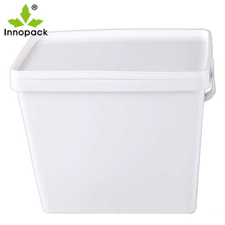 Cheap factory white 3.7L 4L 9L rectangular square plastic pail bucket