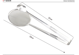 DFT57 Pince de filtration en acier inoxydable épaissi pour huile, écumoire pour aliments frits, pince de filtration pour huile de pain - Product Image 6
