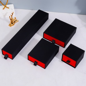 Cardboard Paper Drawer <b>Sliding</b> Lid Base Flip Top Jewelry Gift Box Supplier Premium Jewelry Box for Ring Earring Necklace - Product Image 3