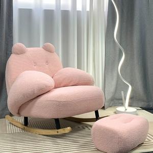 Sillas de salón nórdicas de lujo modernas mecedora sofá de salón individual perezoso reclinable dormitorio de adultos terciopelo muebles de alta calidad - Product Image 6