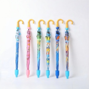 Parapluie en fibre de verre imperméable personnalisé pour enfants avec motif de dessin animé, doublure noire anti-UV pour la maternelle et les étudiants - Product Image 1