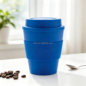 <span class=keywords><strong>Taza</strong></span> de café ecológica de 12 oz con tapa para sublimación, color azul marino - Product Image 3
