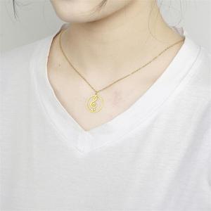 18K Plaqué Or G Clef Collier Musique Pendentif Collier En Acier Inoxydable Symbole Musical Pendentif Collier Femmes Cadeau - Product Image 4