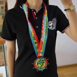 Vàng huy chương danh hiệu Nhà cung cấp tùy chỉnh thực hiện thể thao xoay kim loại huy chương thủ công với dây buộc - Product Image 2