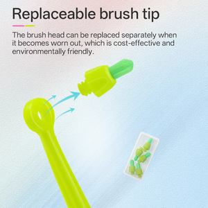 Brosse à dents interdentaire orthodontique souple en nylon HBAJ, à tête unique, avec 6 têtes, pour usage dentaire adulte, vente en gros - Product Image 2