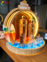 Présentoir de Comptoir en Bois Acrylique Lumineux à LED Chaud, Personnalisé, Écologique et de Luxe pour Présentoirs de Table et Étagères