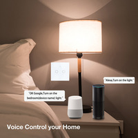 Para Tuya 2-Touch WiFi Interruptor de luz inteligente Alexa Alice Compatibilidad 433MHz RF Sensor de pared Cristal 10A Mejora tu vida inteligente EU