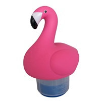 Distributeur flottant de chlore Cleanwell Flamingo Design pour spa et piscine, compatible avec les comprimés de 1 à 3 pouces, grande capacité