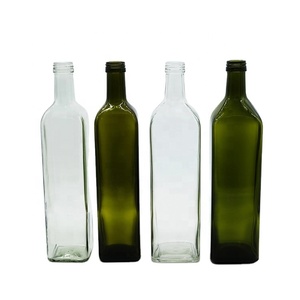 Vente en gros bouteille d'huile en verre vert foncé Marasca avec bouchon à vis pour huile de cuisson et emballage de sauce - Product Image 1