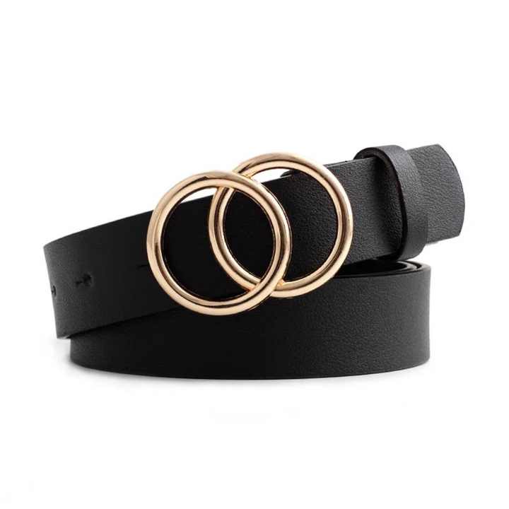 Double Round Buckle Belt
