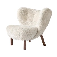 Fauteuil inclinable individuel en bois de style vintage français, design décontracté crème, pour salon, mobilier de maison Little Petra