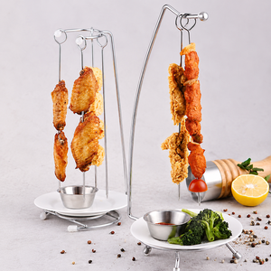 Stainless Steel Thickened <strong>BBQ</strong> Skewer Hanging <strong>Rack</strong> Vertical <strong>Lamb</strong> Kebab Skewer Holder Creative Barbecue Needle Stand - Product Image 1