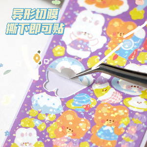 Etiqueta engomada de la tarjeta <span class=keywords><strong>Goo</strong></span> láser de oso y conejito de dibujos animados versión coreana chica DIY manual pegatina estrella foto tarjeta decoración Kpop pegatina - Product Image 2