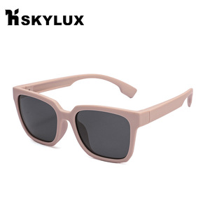Gafas de sol cuadradas para niños UV400 polarizadas con montura completa TPEE, montura suave, protección solar retro 23069 - Product Image 3