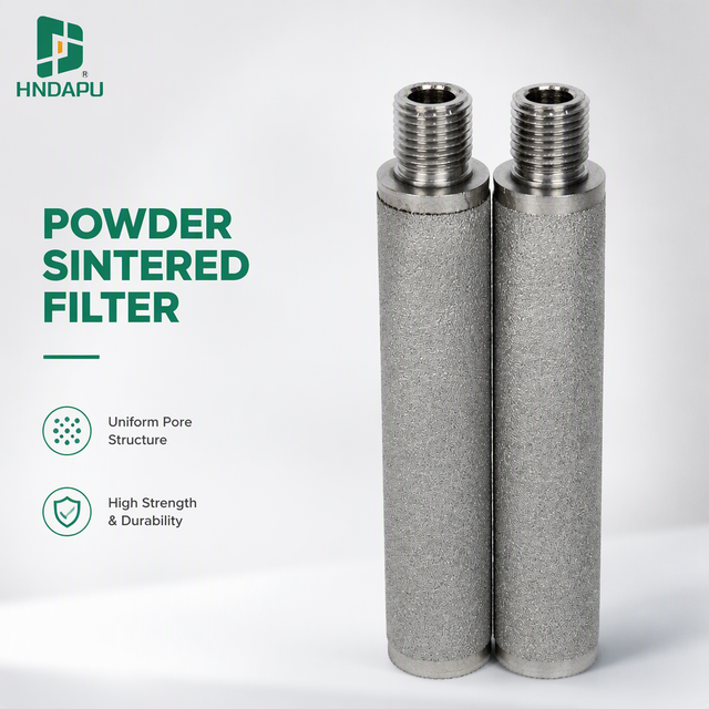 Factory Direct Sale New Customized Stainless Steel Sintered Porous Powder Cartridge Filter 19*100 14x1.5 Male Thread