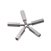 Entretoises hexagonales de précision personnalisées Jeasnn en laiton femelle-femelle, vis entretoises mâles en acier inoxydable M2, longueur 18 mm, avec rondelle fendue