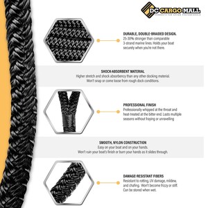 3/8 Inch 20ft Boat Marine Dock Rope with Splicing FID 3762lbs Broken Load Limit Water-<b>Floats</b> Accessory - Product Image 6