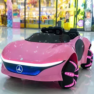 Double open doors Children electric car with luminous wheels 12V battery ride on kids car