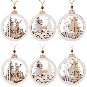 Ornamento Natalizio in Legno da Appendere Ritagli Natalizi in Legno Abbellimenti Decorazioni da Appendere con Corde per Addobbi <span class=keywords><strong>di</strong></span> <span class=keywords><strong>Natale</strong></span> - Product Image 1