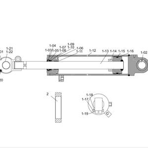 Doosan Daewoo Forklift Tilting Cylinder 5-7 Ton D50G D70G Double Acting <b>Hydraulic</b> Cylinder Assembly Steel <b>Part</b> Number - Product Image 2