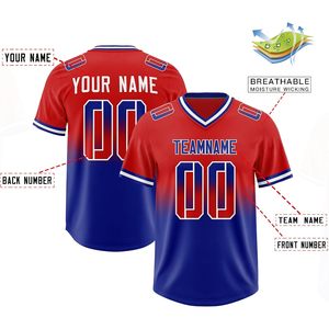 Camiseta de Fútbol Personalizada con Nombre y Número, Sublimada, Cuello en V, Absorbe la Humedad, Unisex, para Adultos, Equipo de Fútbol Americano - Product Image 2