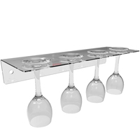 Support mural moderne en acrylique transparent de qualité supérieure pour verres à vin – Porte-verres en acrylique – Support suspendu pour verres à pied en Lucite