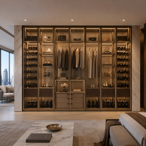 Porte <span class=keywords><strong>de</strong></span> dressing moderne <span class=keywords><strong>de</strong></span> luxe <span class=keywords><strong>de</strong></span> style italien avec cadre en aluminium pour dressing, porte <span class=keywords><strong>de</strong></span> placard en verre, porte <span class=keywords><strong>de</strong></span> garde-robe - Product Image 2