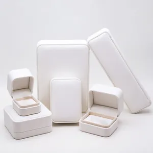 Wholesale Custom Logo Leather Jewelry Box Luxury Earring Bracelet Necklace Ring Box Jewelry Packaging Box