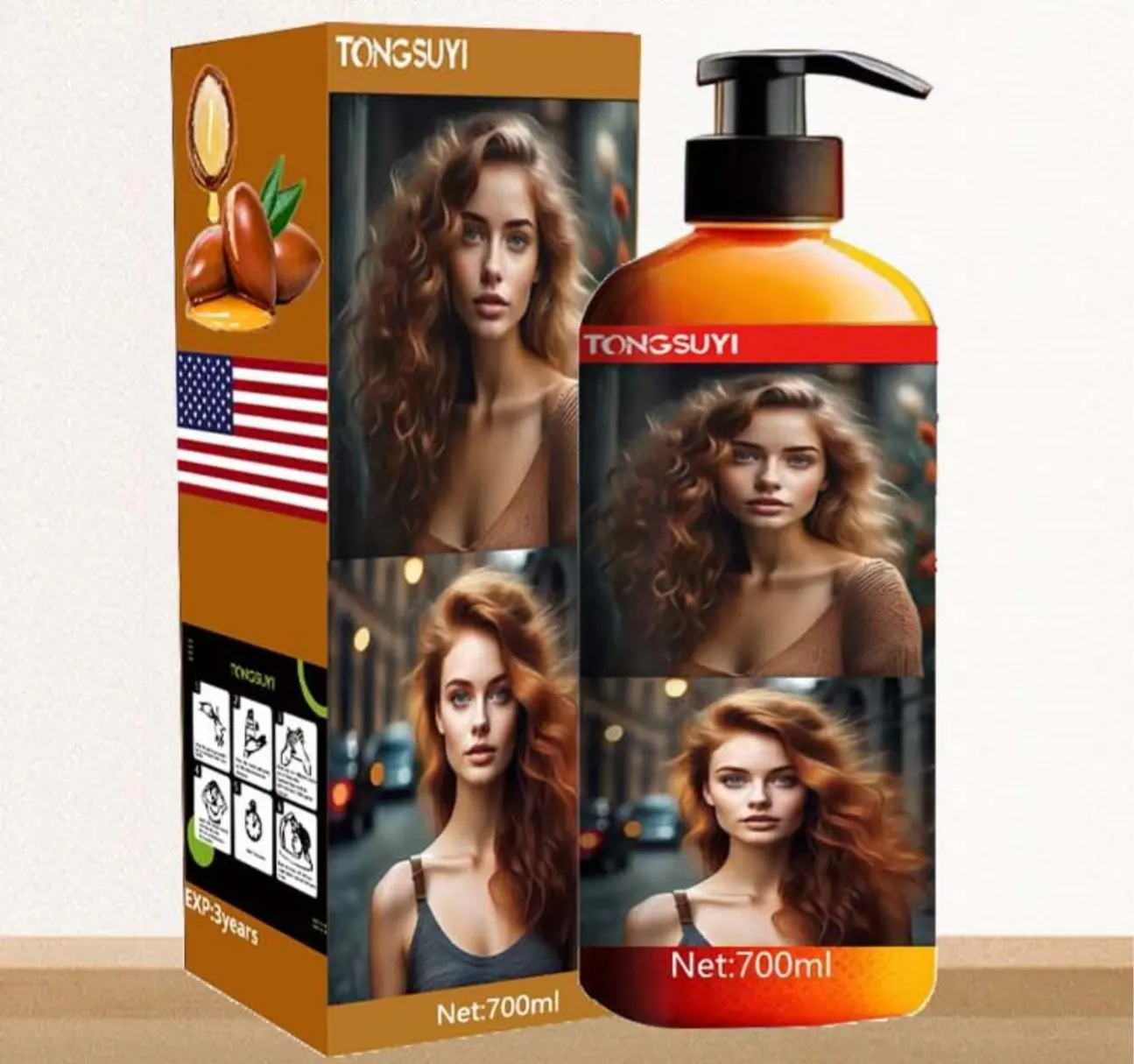 Muestra gratis botella de plástico 700 ML Color champú tinte para el cabello orgánico Natural planta Color tinte para el cabello para peluquería