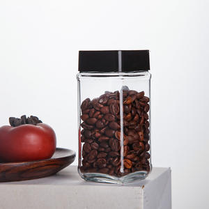 Barattolo in Vetro Quadrato Personalizzabile con Logo, per Alimenti, Leggero, con Tappo in Plastica, per <span class=keywords><strong>Latte</strong></span>, Caffè in Grani, Miele, 200 <span class=keywords><strong>ml</strong></span> 400 <span class=keywords><strong>ml</strong></span> - Product Image 4