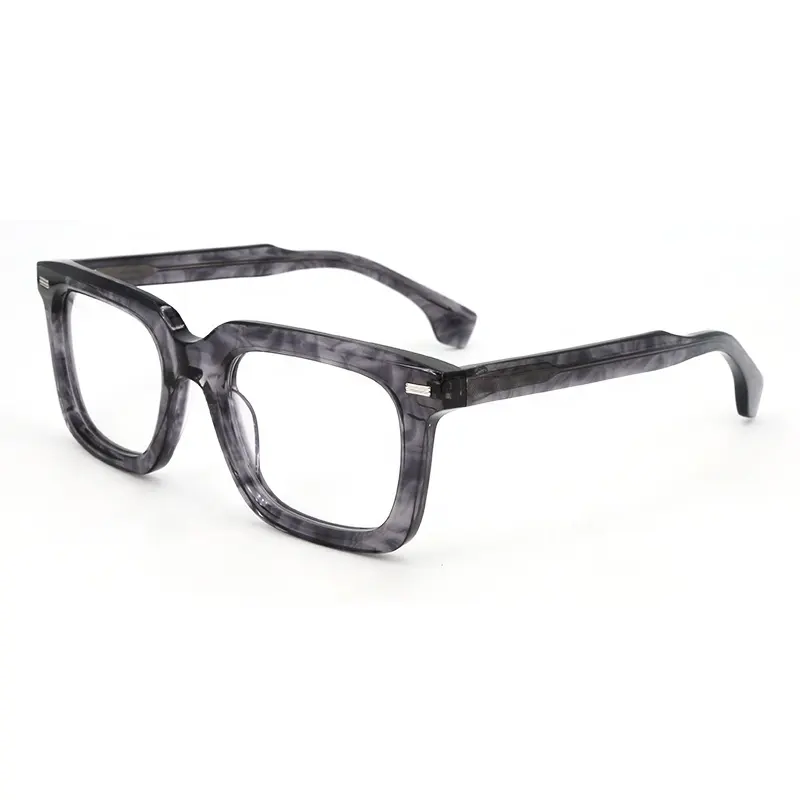 نظارات ريترو ضخمة بإطار بصري عالية الجودة من HGM بإطار مربع من مادة الأسيتات بعلامة تجارية مخصصة صناعة يدوية إيطالية