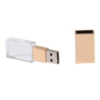 Cadeaux de mariage en gros Verre Usb 8 Go Cristal Clé USB 16 Go 32 Go 64 Go Or Cristal USB Flash Pilote avec logo personnalisé 32 Go