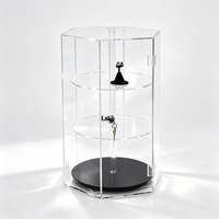 Vitrine de présentation hexagonale à 3 niveaux verrouillable en acrylique transparent, boîte de présentation rectangulaire pour collectionneur, protection pour la vente au détail