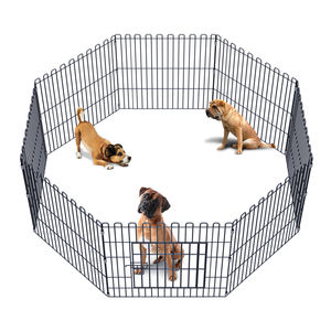 Enclos pliable pour animaux de compagnie en fil de fer solide avec fermeture à boucle et crochet, forme carrée, plusieurs sections pour chats et chiens - Product Image 2